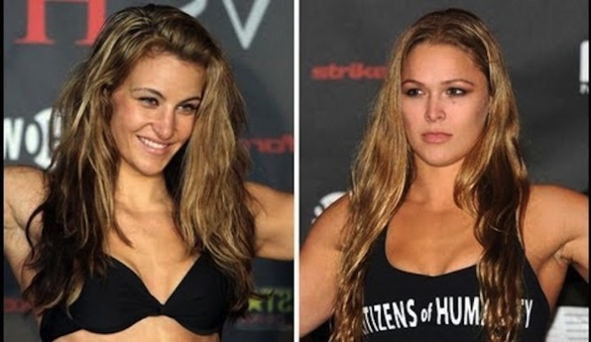 Miesha Tate and Ronda Rousey